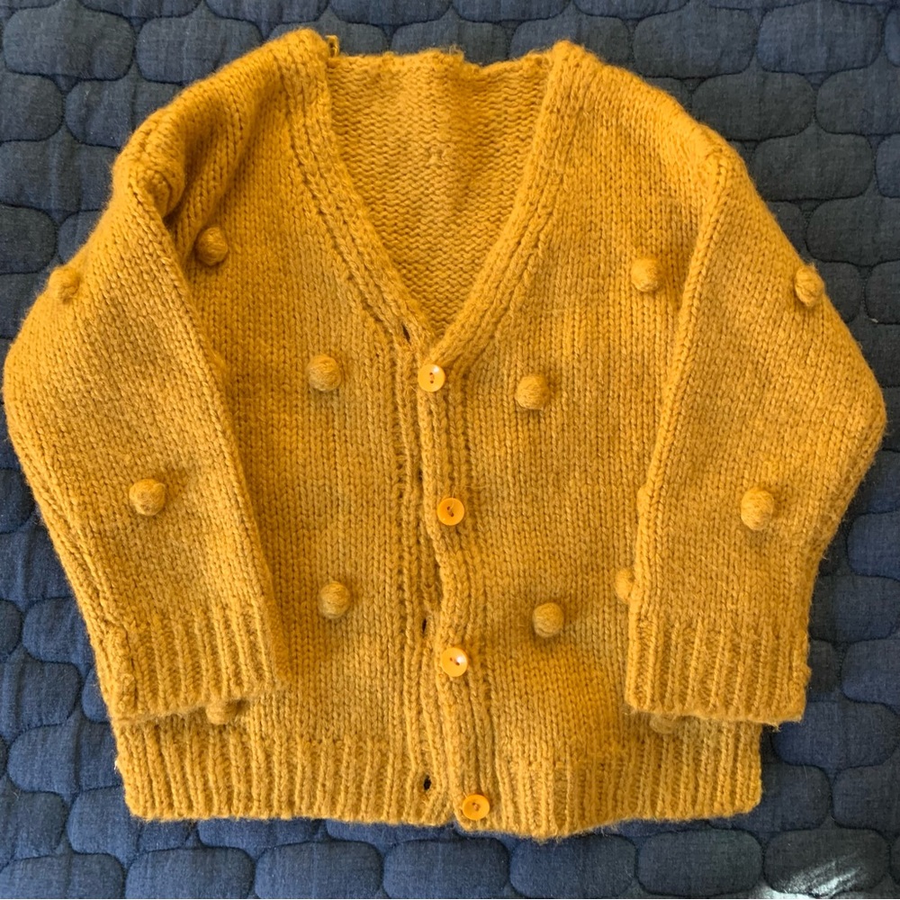Gold knit cardigan